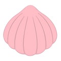 Color illustration of a sea pink shell isolated on a white background. Royalty Free Stock Photo